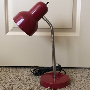 Red Metal Desk Lamp with Adjustable Neck